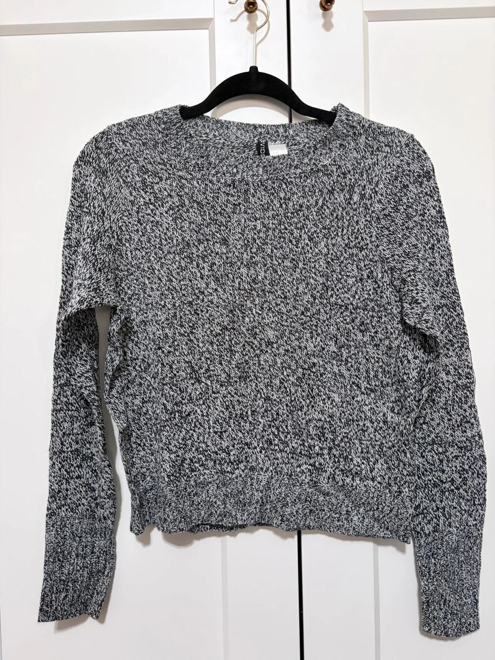 H&M Gray Heather Marled Knit Long Sleeve Sweater Size XS